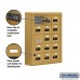 Salsbury Cell Phone Storage Locker - with Front Access Panel - 5 Door High Unit (5 Inch Deep Compartments) - 15 A Doors (14 usable) - Gold - Surface Mounted - Resettable Combination Locks